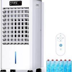 Evaporative Air Cooler, Windowless Portable Air Conditioners Fan w/3 Modes & 3 Speeds, 12H Timer for Smart Auto-off, 2-Gal Tank for 20H Cooling,16FT R