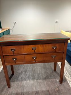 Console with glass top