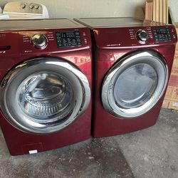 MAROON SAMSUNG SET WITH ELECTRIC DRYER CAN DELIVER 