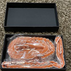 Large Orange Lace Dog Collar And Leash