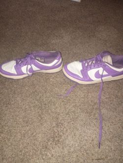 Purple and white Air Force ones