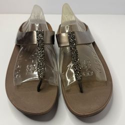 Fitflop Rockkit Crystal Embellished Bronze Sandals Women's Size 9