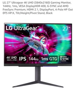LG 27” Ultragear 4K UHD Gaming Monitor