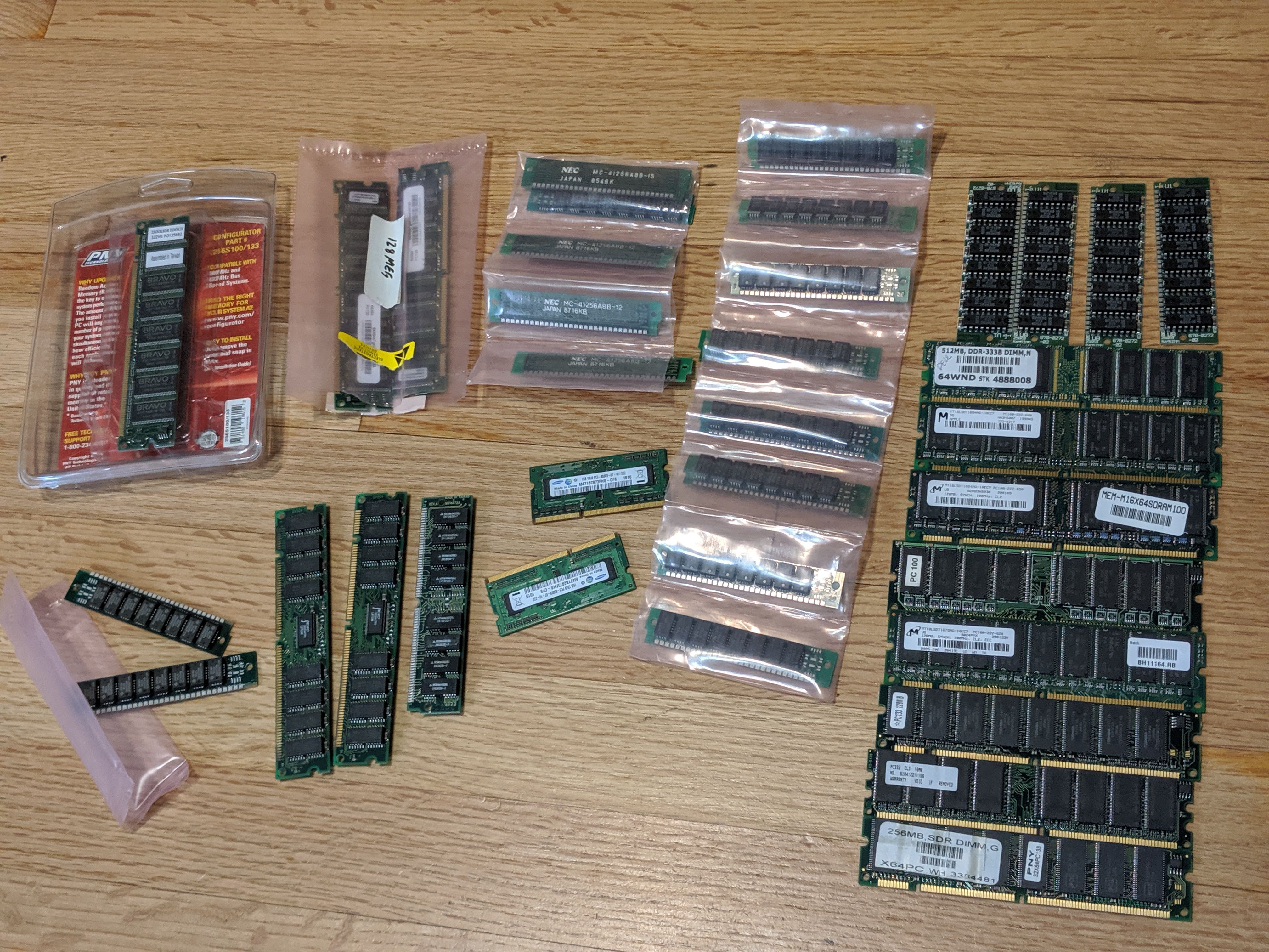 Lot of 30+ Ram Memory Sticks PC100, PC133, Notebook Memory and More!