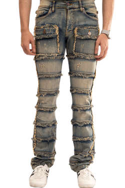 Men's Slim Fit Cargo Jeans – Light Tint – Sizes 28-38