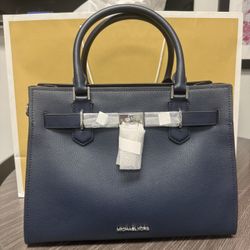 Michael Kors Hamilton Medium Satchel - Navy
