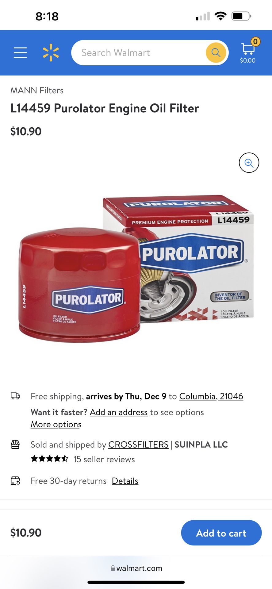 Purolator Oil Filter 