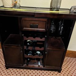 Adorable Dark Wood Home Wine Bar.