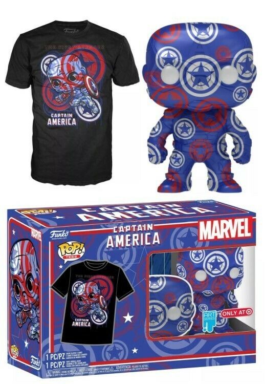 Marvel: Captain America - Art Series Pop Vinyl Figure and Unisex T-Shirt 