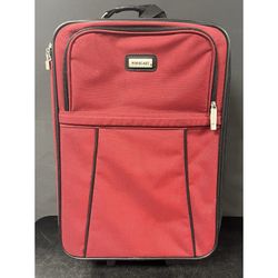 Red Forecast carry on suitcase. Travel luggage.