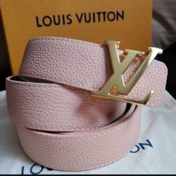 Authentic Women's Louis Vuitton Belt Pink/Brown Reversible LV for