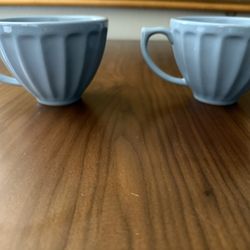 Anthropologie Biscuit Coffee / Latte Mugs Sky Blue