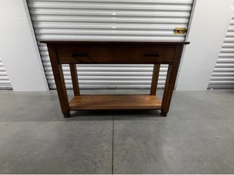 Handmade Solid Wood Console Table with Drawer & Lower Shelf