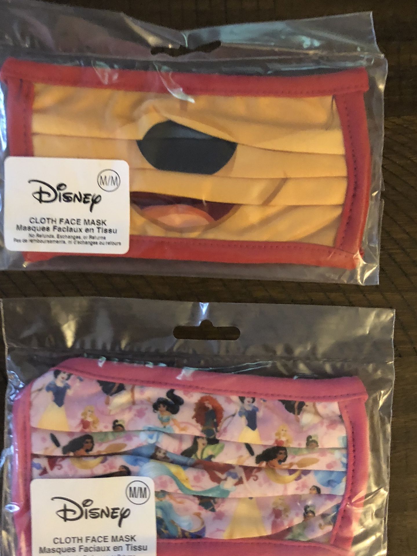 Disney masks Princess & Pooh Size M
