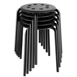 17.3 Inch Plastic Stack Stools Black   591331