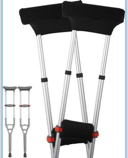 NEW Adjustable Aluminum Crutches with Padded Grips – Adult
