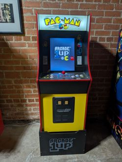 Arcade1Up Pac-Man Arcade Cabinet w/ Riser & Custom Light Up Marquee