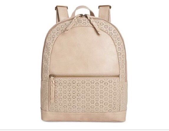 NEW Style & Co Women's Airyell Daisy Perforated Backpack, Beige