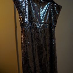 Y2K Square Neck Sequin Bodycon Dress - Size M