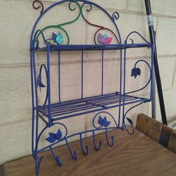 Vintage Rod Iron Hanging Shelves 