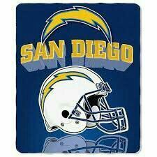 NFL Officially Licensed San Diego Chargers Gridiron Classic Fleece Throw Blanket (68" X 55")
