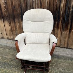 Brown and Ivory Rocking Chair w/ Removable Cushions