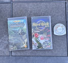 3 PSP UMD’s. Socom Navy Seals, Hard Rock Casino and Capcom Classics