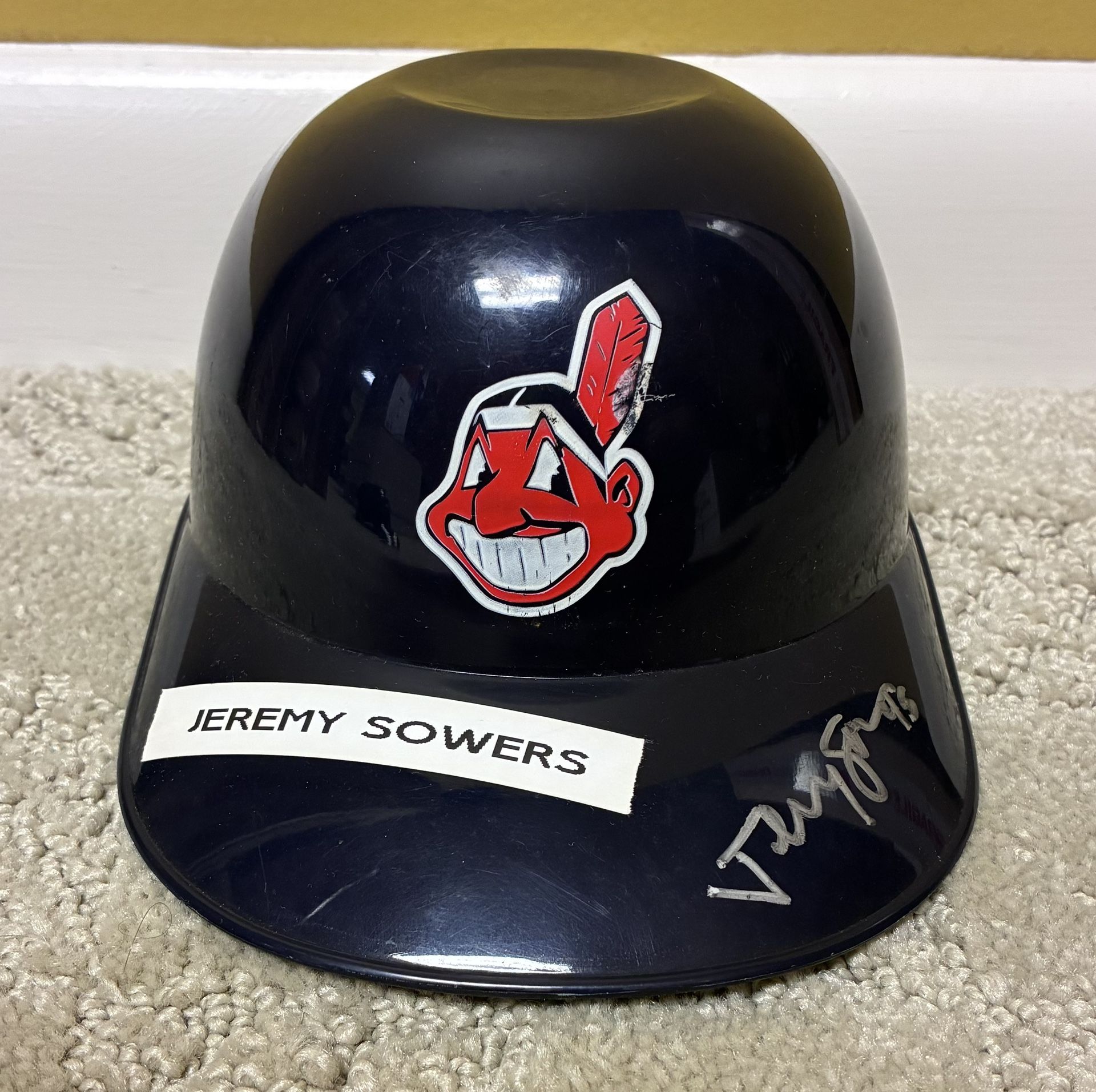 Jeremy Sowers Autographed Cleveland Indians Mini Helmet