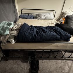 Purple California King Size Mattress With Steel Bed Frame