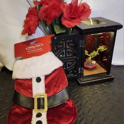 New Santa dog costume size small