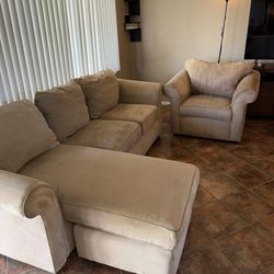 Couch with Reversible Chaise + Matching Chair – $200 OBO