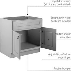 New Vanity Cabinet Light Grey 24 Inches