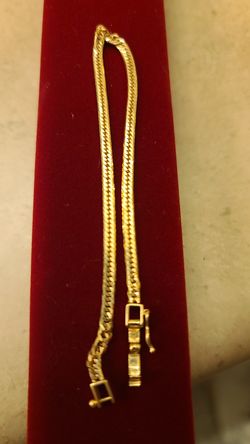 18k solid pure gold bracelet 71/2"