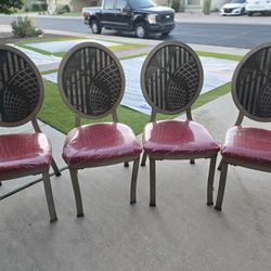 4 Dining Chairs Metal Frame