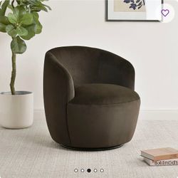 Brown velvet accent chair NEW