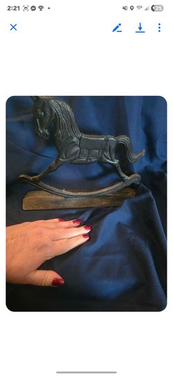 Vintage Cast Iron Rocking Horse Doorstop