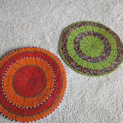 Authentic Maasai Hand Beaded Placemats From Tanzania