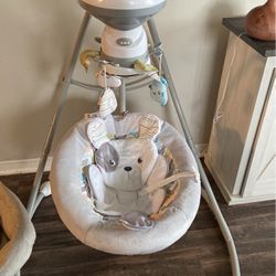 Fisher Price Sweet Snugapuppy Swing, Dual Motion Baby Swing With Music 