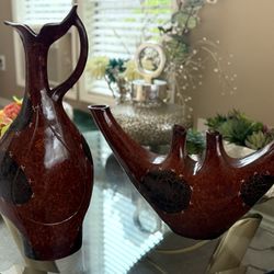 Vintage Decor Vases Wood
