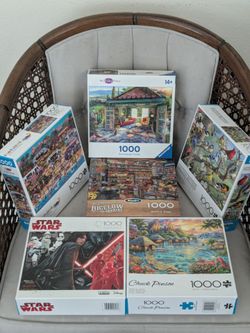 Lot of 6 Jigsaw Puzzles 1000 Pieces