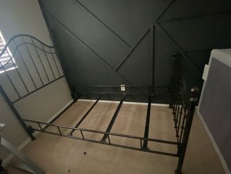 Black Metal Bed Frame with Headboard and Footboard