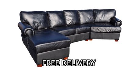 BLACK SECTIONAL SOFA COUCH SALA FREE DELIVERY
