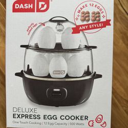 Brand New Unopened Dash Deluxe Egg Cooker 12 Eggs 