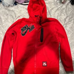 Nike Red Zip Hoodie Size L