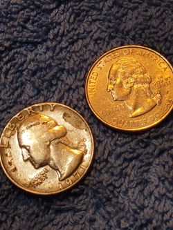 Coins..1971.D. Quarter..#2 Error (Spitting  Eagle )  And ( Laminated ) 1999.P. Quarter.Error. ( Spitting  Horse )