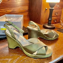 Gently Worn Satin Platform Heels