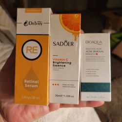 3 New Unopened Face Products. Retinol Serum, Vitamin C & Salicylic Acid. All 3 For $15