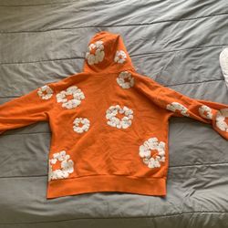 Orange denim tears