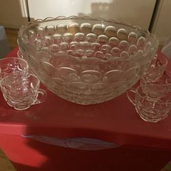 Antique Glass Punch Bowl Vinaigrette 20$