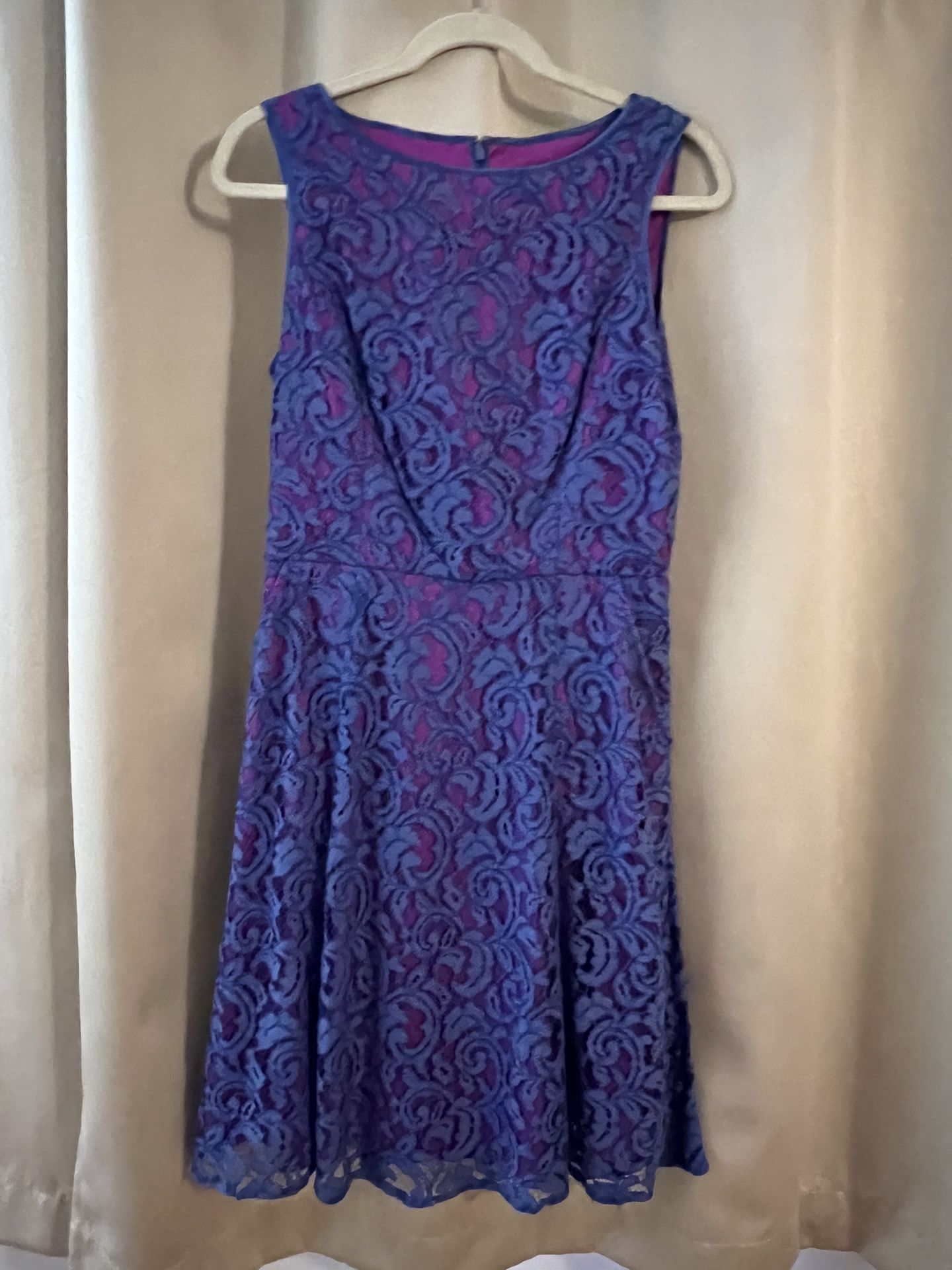 Adrianna Papell Blue Lace Women’s Dress, Size 8